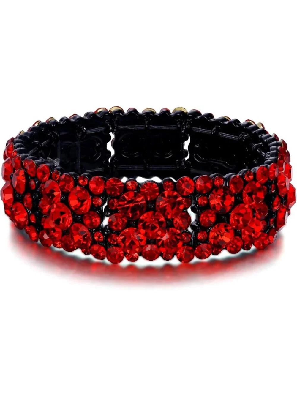 Elegant Round Austrian Crystal Bridal Stretch Bracelet - Women's Fashion Jewelry